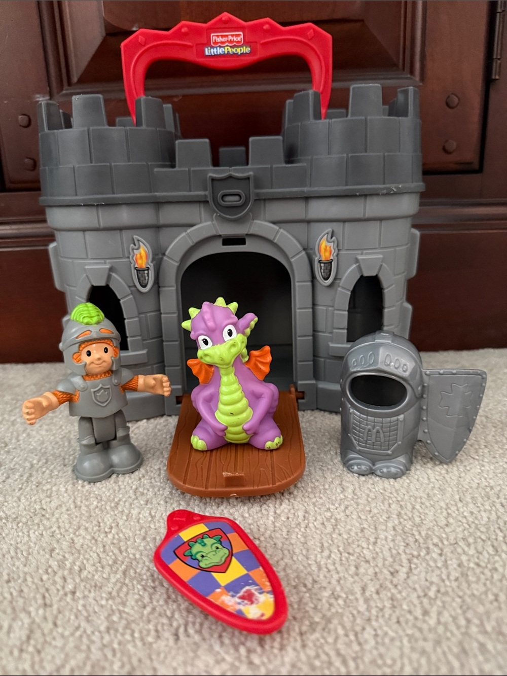 Fisher Price Little People Play n Go Castle Carrying Case Dragon Knight 2009